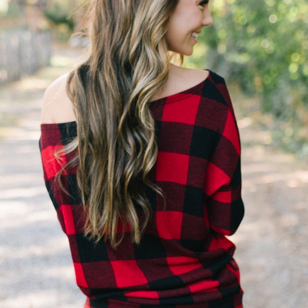 Red Black Buffalo Check Plaid Shirt - Picture 5 of 10